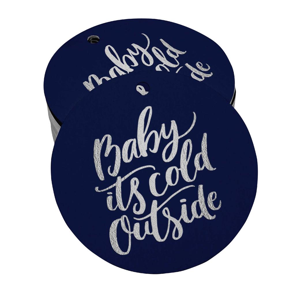 Inkdotpot Real Gold Foil Baby It's Cold Outside Baby Shower Tags Favor Hang Paper Tags 100