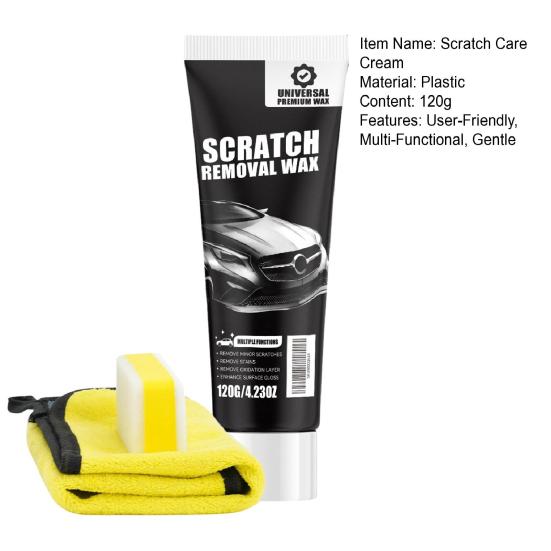 Car Scratch Repair Cream Easy Apply Scratch Remover with Towel Sponge Quick Repair Removes Stains Oxidation Protects Paint Car Scratch & Paint Care