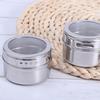 12 Piece Magnetic Stainless Steel Spice Jars Set Kitchen Storage Containers With See Through Lid For Home Cooking Outdoor BBQ