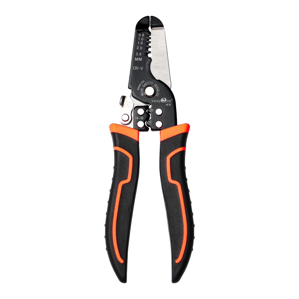 VANJOIN Wire Hand Tool for Copper Wire Wire Stripper with Professional Grip and Durable Steel Jaws Wire Crimp-Style Stripper, 0.8-2.6mm (20-10AWG)