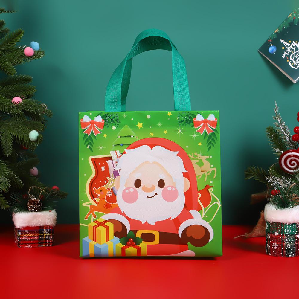 StoBag Christmas Festive Reusable Shopping Bags Colorful Holiday Tote for Gift Wrapping Party Favor Seasonal Retail Packaging