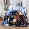 Coperta morbida in flanella 3D con motivo Camion per Letti Camera da letto Divano Picnic, Coperta da lancio per Coprire Tempo libero all'aperto Riposo Regalo