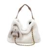 New simple and fashionable plush women's tote bag daily commuting high-grade texture shoulder messenger bag women