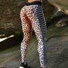 Ladies' casual sports and fitness yoga pants with leopard print digital print, tight fitting and hip lifting, nine point leggings