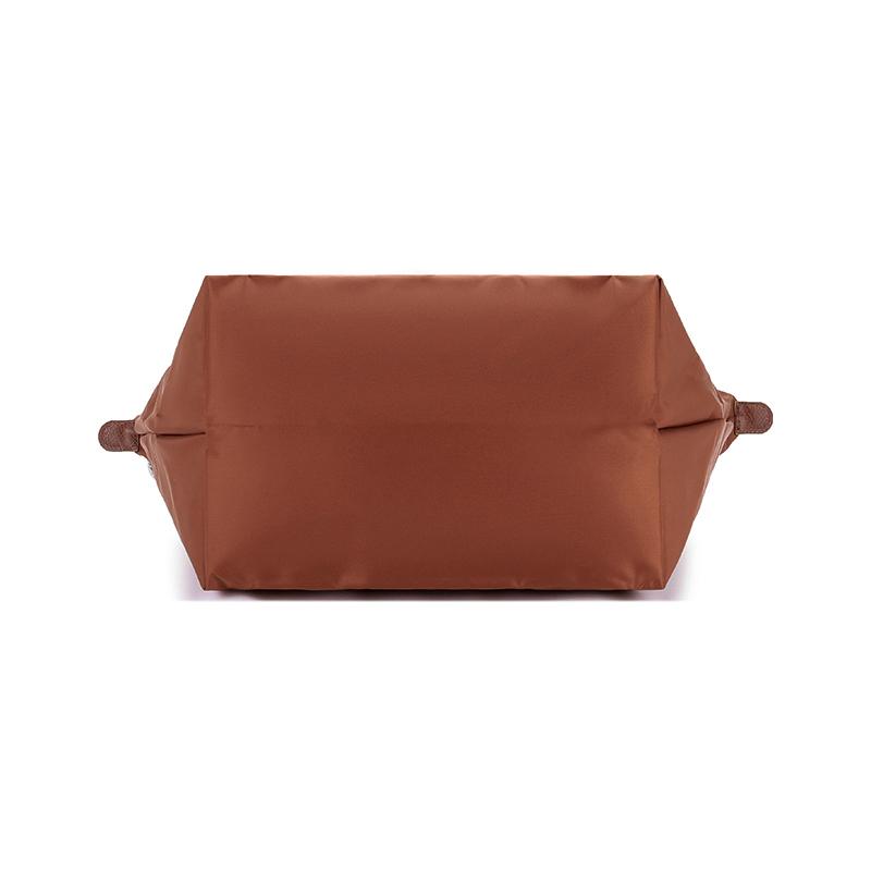 Longchamp Le Pliage Green 30 Foldable Snap Button Zipper Closure Short Handle Dumpling Tote Bag Medium Women Tote Bags Brown 1623919504