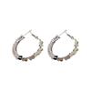 Silver Needle Minimalist Round Tassel Earrings: Light Luxury Ear Cuffs with Chic, High-End Style