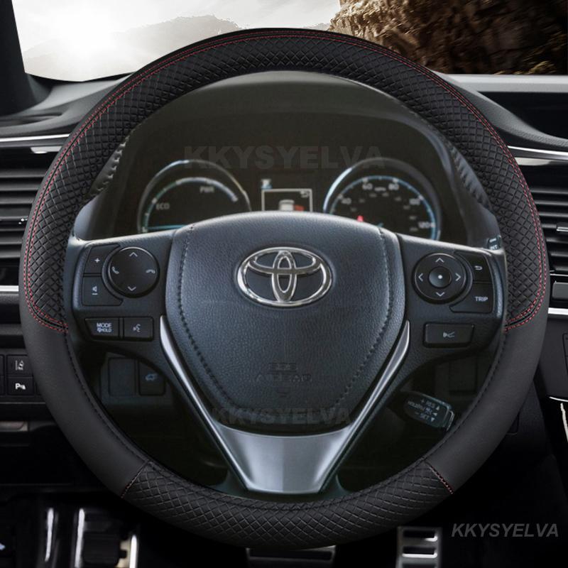 Car Steering Wheel Cover Leather For Toyota E'Z RAV4 2013- Corolla 2013-2017 Scion iM 2016 Auris 2013-2016 Auto Accessories