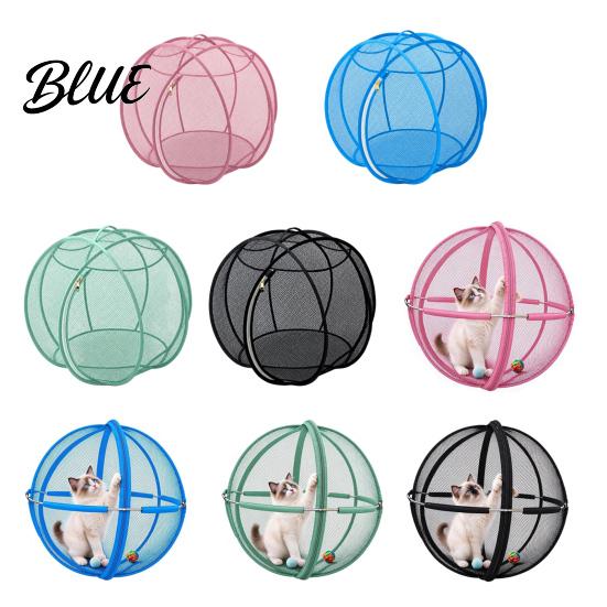 Outdoor Cat Adventure Gear 27" Hamster Ball Rolling Enclosure Foldable Breathable Mesh Playpen Portable Pet for Cats with Metal Support &