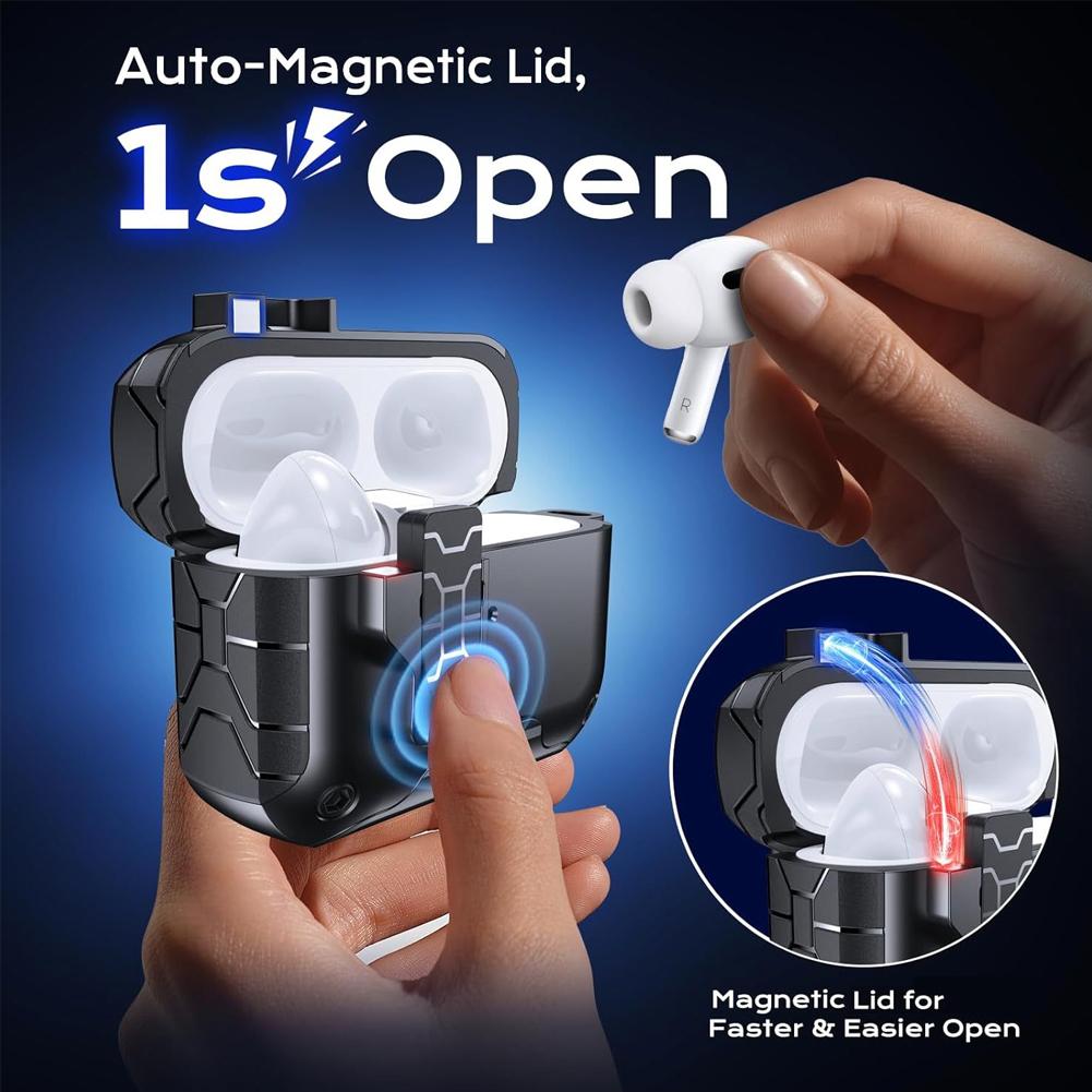 Auto-Open for AirPods Pro 3 Gen Case with Magnet, Compatible with Apple AirPods Charging Case, Full Protective Cover w/ Keychain