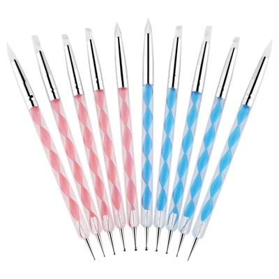 5Pcs Double-ended Silicone Head Dotting Tools Mixed Size Embossing Painting Drawing Pen Manicure Tools
