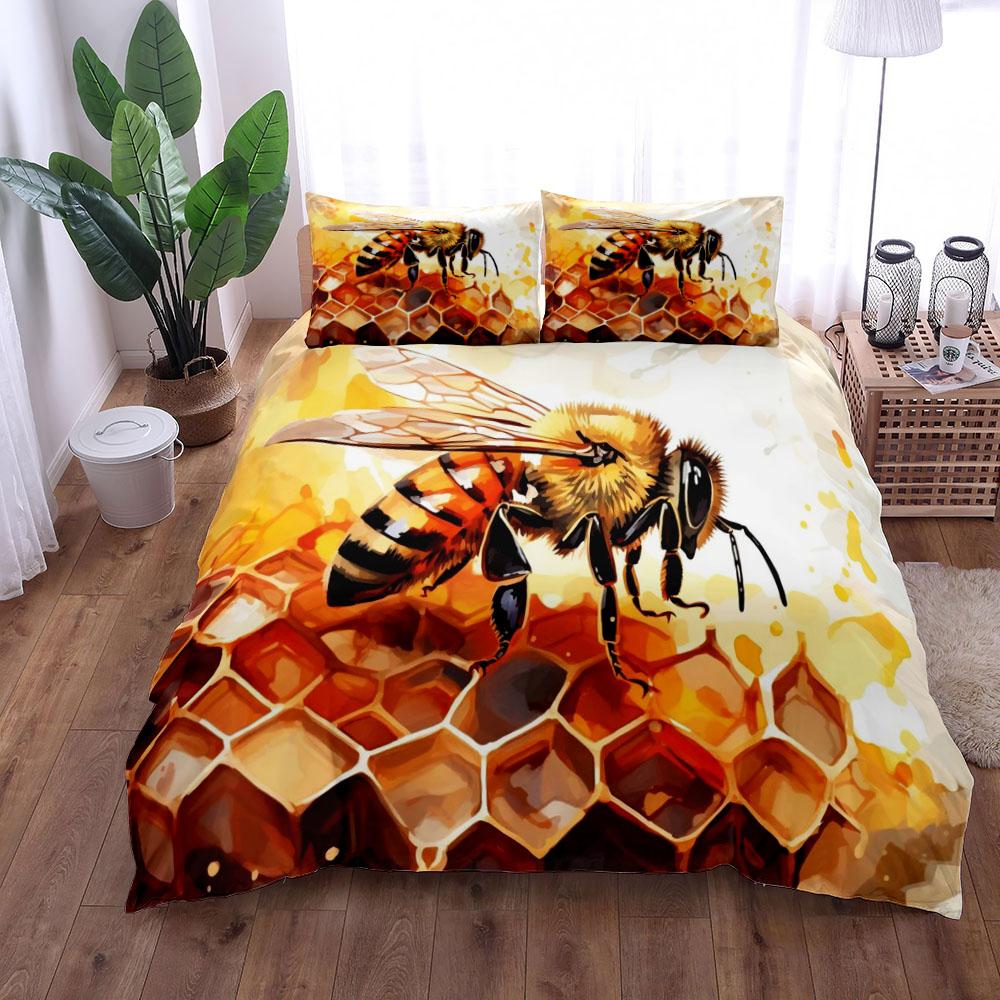 

Постельное белье Honeybee, комплект пододеяльника, Великобритания Односпальный Двуспальный Квинсайз Кингсайз США Твин Фулл Кингсайз EU single(135x200cm)