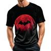 Men Casual Crew Neck Lightweight Breathable Short Sleeve Top with Halloween Themed Printed Graphic for Daily Wear