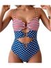 One Piece Swimsuit Women Sexy Solid Color Bikini Swimwear Fashion Elegant Beach Vacation Swimwear
