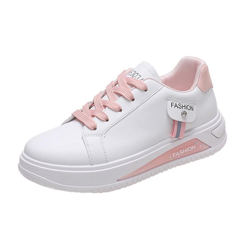 

Маленькие белые туфли женская весенняя мода круглый носок студенческие кеды на плоской подошве повседневные кроссовки женская обувь тренд 40 розовый