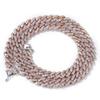 9mm 16inch 18inch 14k 18k Gold Multicolored CZ Cuban Chain Link Necklace Hip Hop Jewelry for   in Stock