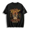 Cafe Racer Custom Motors Legends Never Die Skull Biker Tee Pure Cotton T-shirt