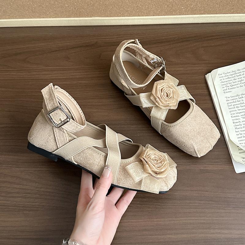 Flower Flats Women Shoes Square Toe Sport Sandals New Designer 2025 Summer Casual Loafers Brand Sneakers Buckle Zapatos