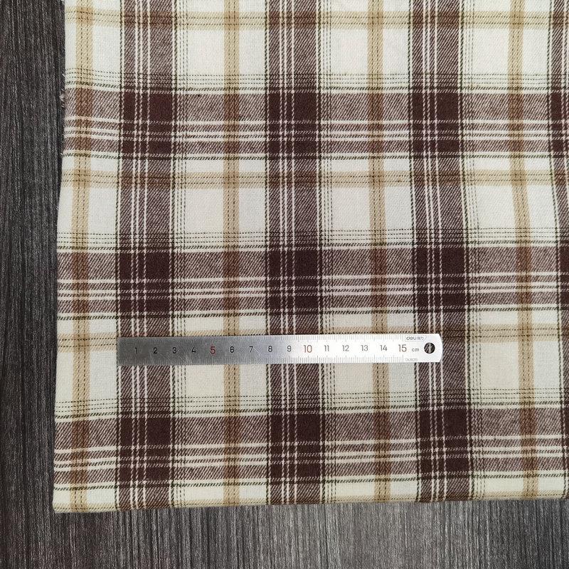 Children's Twill Plaid Flannel Shirt Fabric - Yarn Dyed, Brushed Cotton