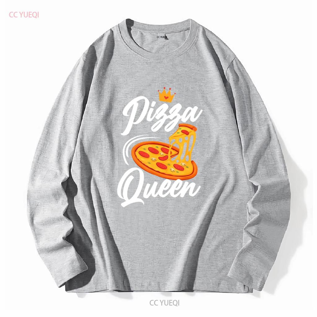 NEUES LIMITIERTES Damen Pizza Queen Girl Liebt Lustiges T-Shirt Größe S 3XL vintage gewaschen vielseitig Streetwear Designer Kleidung Mode