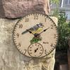 12 Inch Outdoor Thermometer Clock Waterproof Wall Clock Wall-Mounted Thermometer Clock For Patio Garden Yard Garden