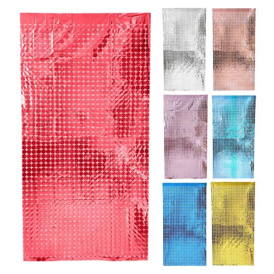 5 sztuk kwadratowa świecąca kurtyna tło imprezowe folia brokatowa zasłona z frędzlami dekoracje świąteczne tło do budki fotograficznej serpentyny