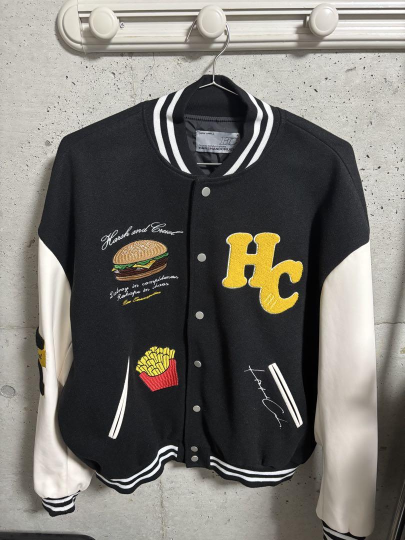 

[USED] HARSH AND CRUEL Hamburger Embroidered Stadium Jacket