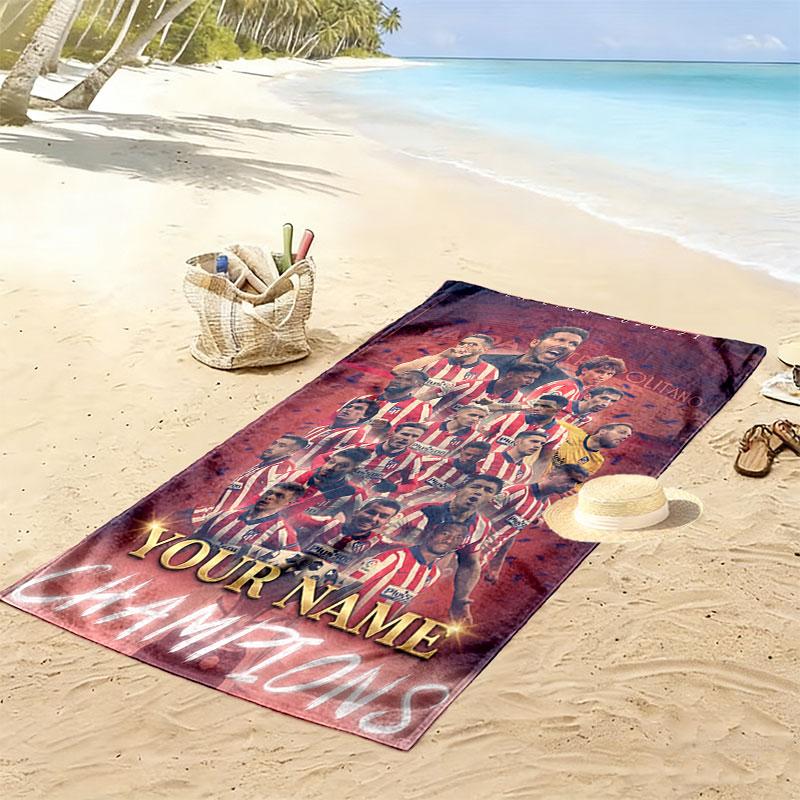 Custom Athletic Bilbao Print Beach Towel, Large Soft Quick Dry Towel for Beach Camping Swimming