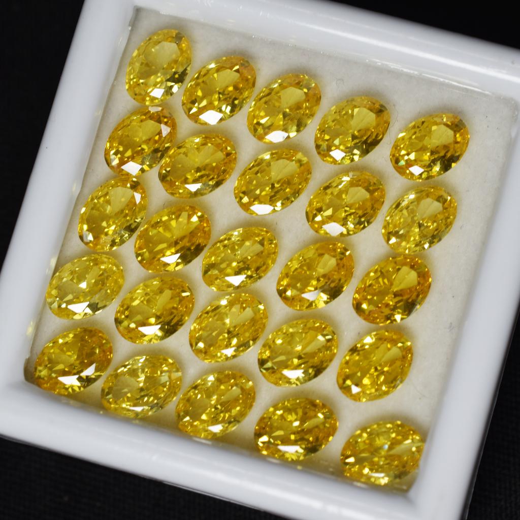 Natural Yellow Sapphire Oval Cut 9 Pcs 7x5 MM Lot CERTIFIED Loose Gemstone s-45000