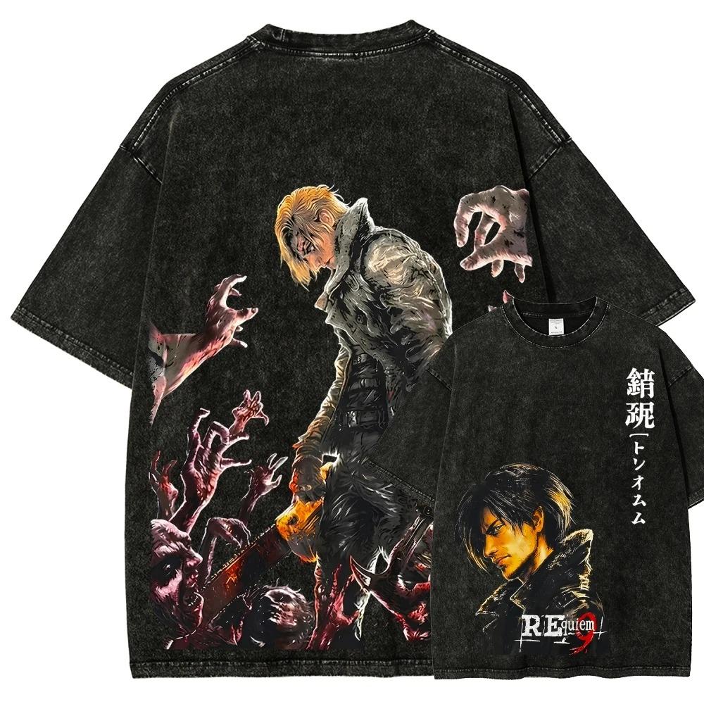 Новое поступление Мужская одежда Футболка Homme Стиранные футболки Мужская футболка Для мужчин Одежда Жители Зло Биоhazard 3 Хоррор-игра L