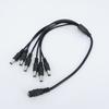 10pcs Wholesale 40cm DC 1 Female To 6 Way Male Splitter Power Plug Extension Cable 5.5mm*2.1mm Connector 12V Supply Wire Cord