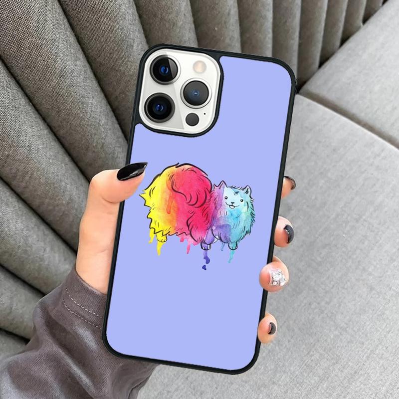 Pomeranian Watercolor Dog Phone Case For iPhone 17 Air 16 16e 15 13 14 Pro Max 11 12 Plus 2022 MAX Shell Cover coque