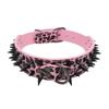 Studded Dog Collar With Rivet Decor PU Leather Medium Large Dogs Adjustable Anti-Chew Neckband