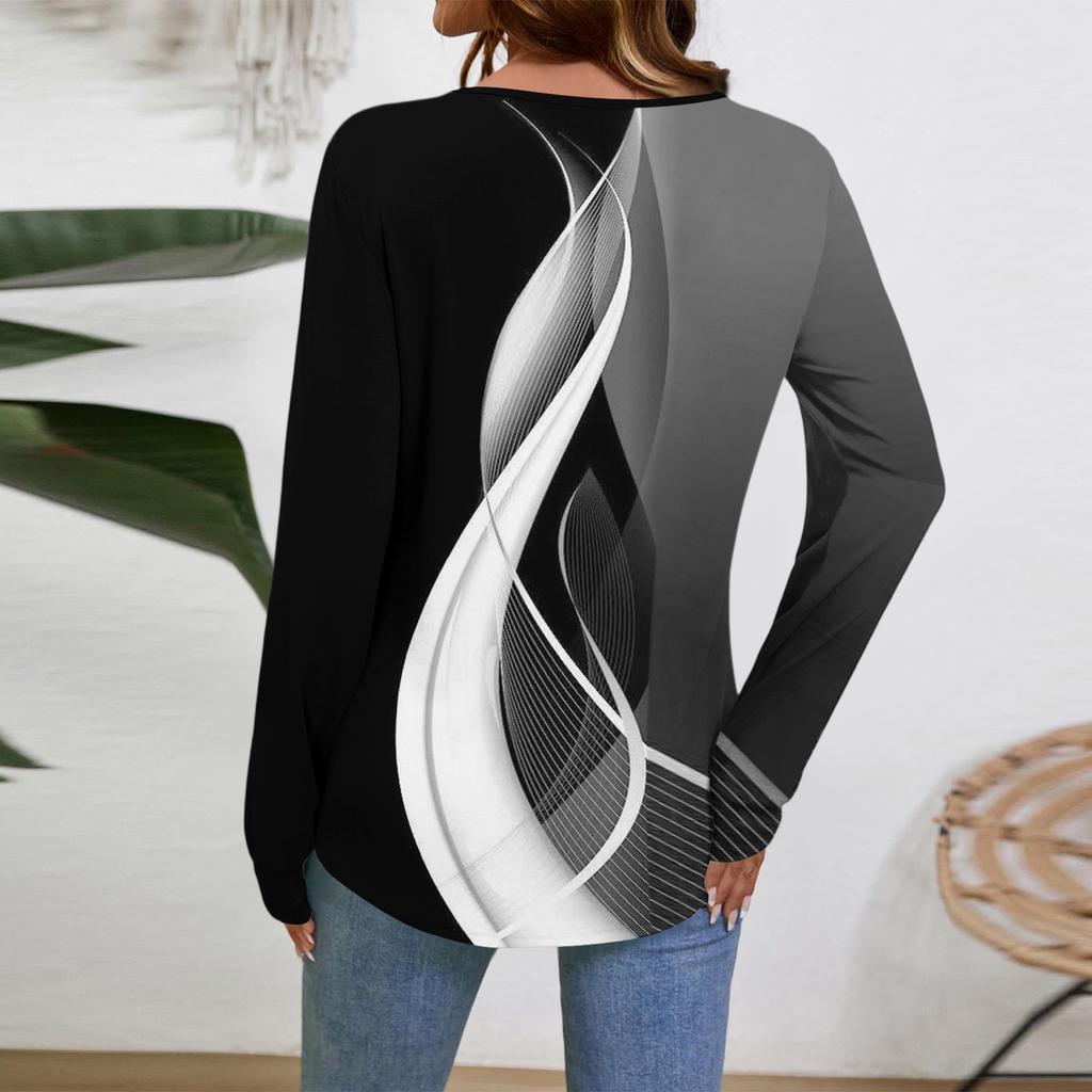 Women Long Sleeve Tops Dressy Casual V Neck Tshirts Basics Tee Vacation Fall Fashion Clothes