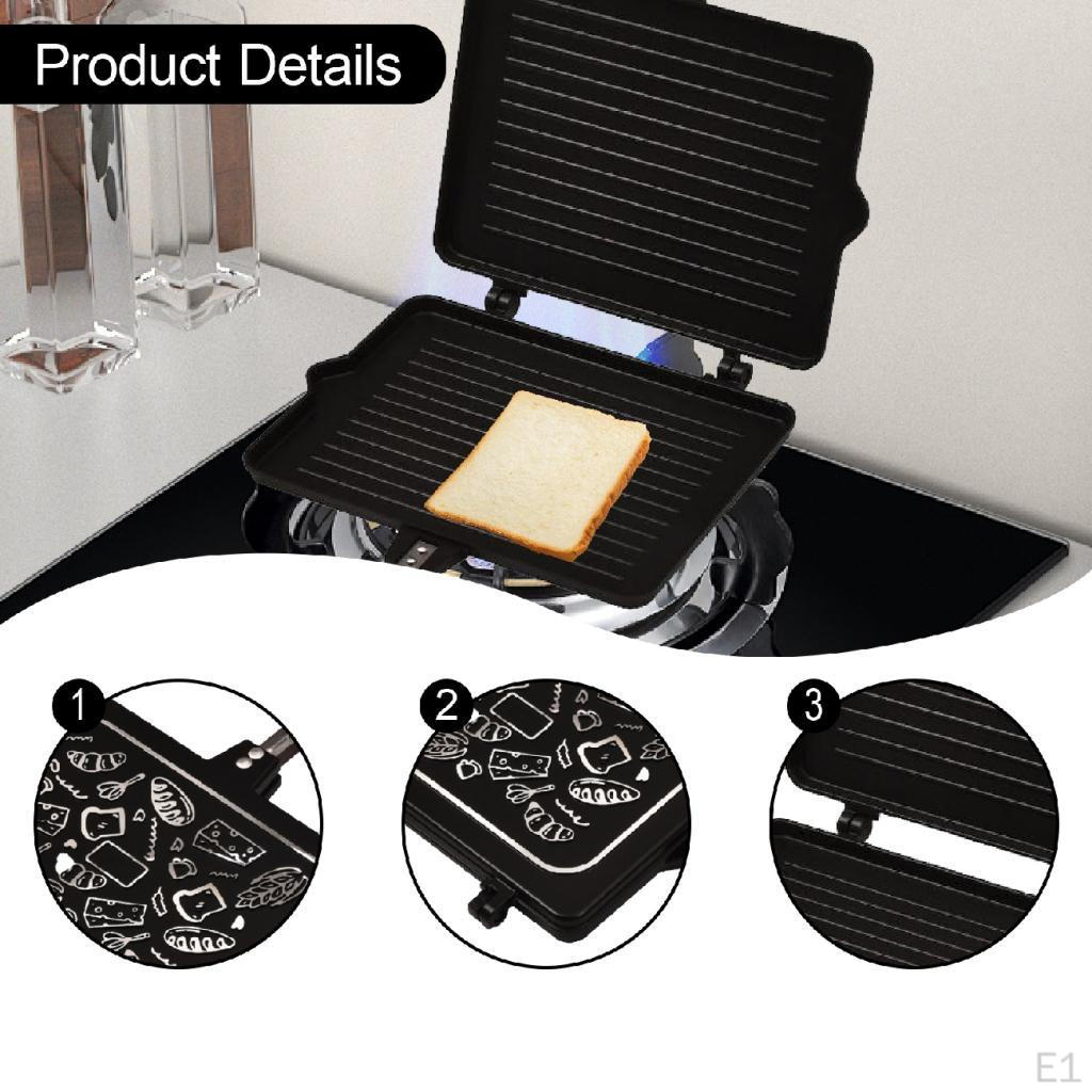 Double Sided Frying Pan Pancake Maker Nonstick Aluminum Alloy Kitchen Cookware Portable Premium