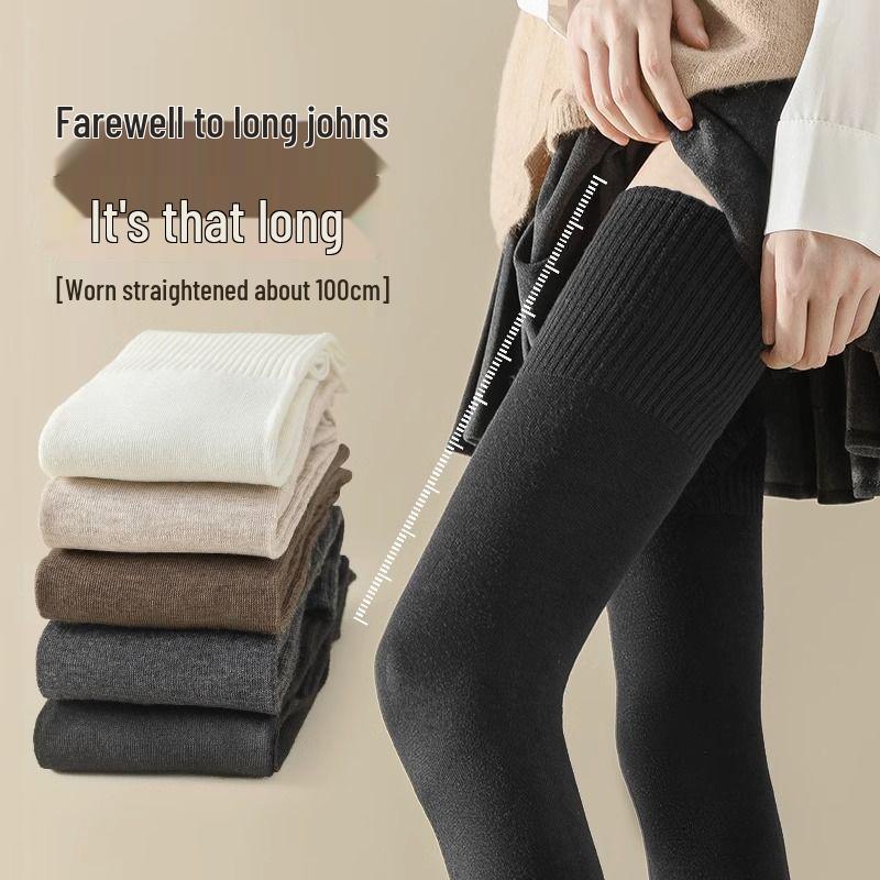 

Очень длинные черные махровые носки выше бедра с наколенниками - Нескользящие носки выше колена для женщин - Идеально подходят для осени и зимы с высокими сапогами. One Size Fits All