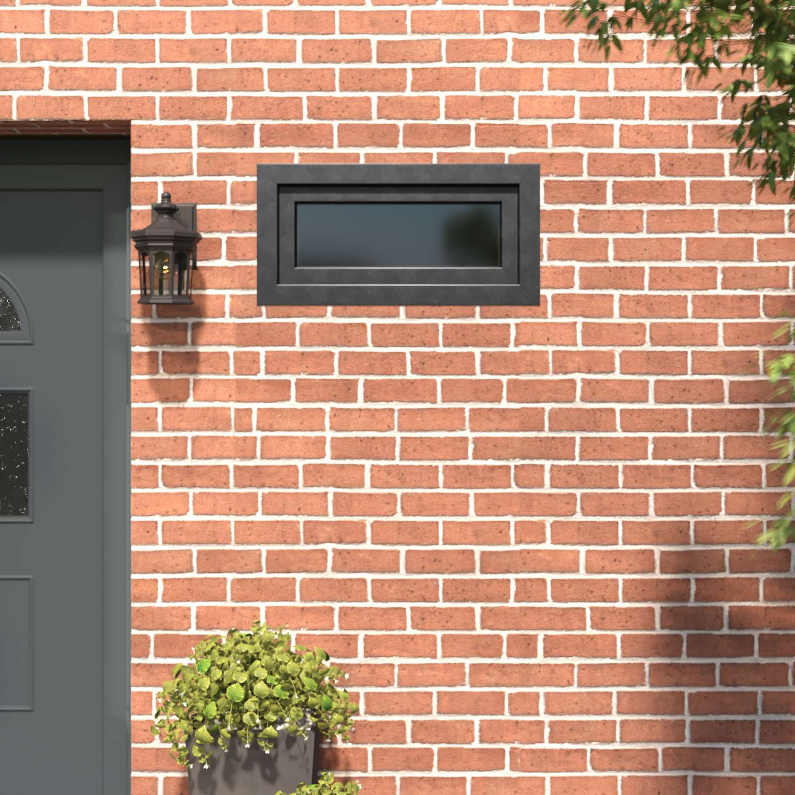 Kellerfenster RISOR 80 x 40 cm PVC und Glas Anthrazit