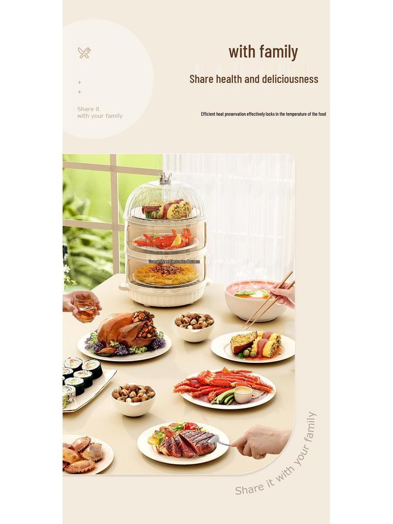 Multi-layer Transparent Food Cover for Dining Table Insulation