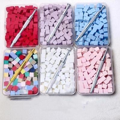 100Pcs/Box Gradient Sponge Brush With Tools For Nail Art Gel Polish Brush Glitter Powder Manicure Accessory