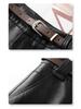 Coffee PU Leather High-Waisted A-line Shorts for Women & Girls - Winter 2025 Fashion, Slimming & Versatile