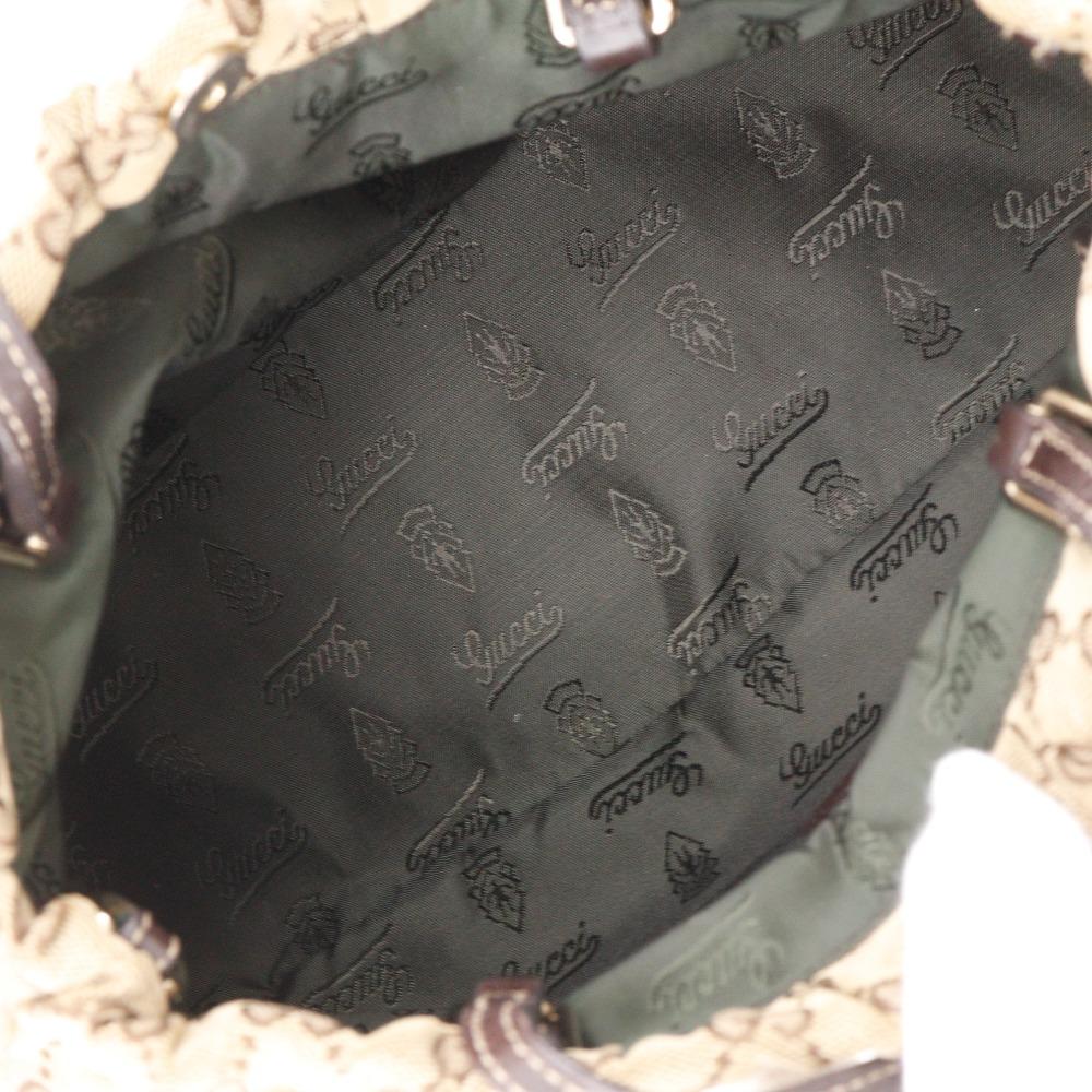 GUCCI Heart Crest Handbag 212994 beige GG canvas Women Used