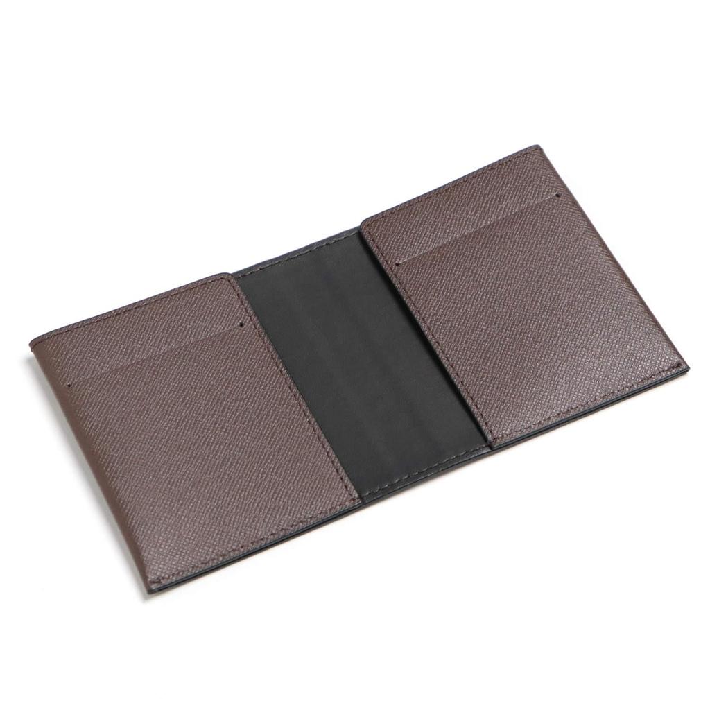 Leather Craftsman flatII Money Clip Genuine Leather Thin Bill Scissors VR011 BRBK X Men's (Brown Black)