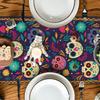 Horror Halloween Skull Table Runner Ethnic Mexico Flower Table Runner Day of The Dead Kitchen Dining Tablecloth Table