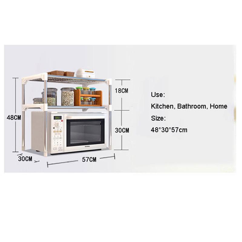 Detachable Stainless Steel Shelf for Kitchen Bathroom Bedroom, Household Microwave Oven Shelf Seasoning Storage Holder