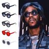 Punk Round Frame Sun Glasses Luxury Hip Hop Shades Trendy Steampunk Sunglasses  for Women & Men