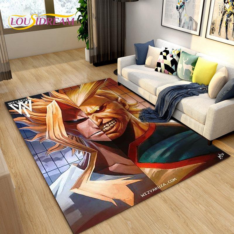 Tappeto Area Grande Anime Giapponese My Hero Academia, Tappeto per Soggiorno Camera da Letto Divano Zerbino Decorazione, Tappetino Antiscivolo per Bambini
