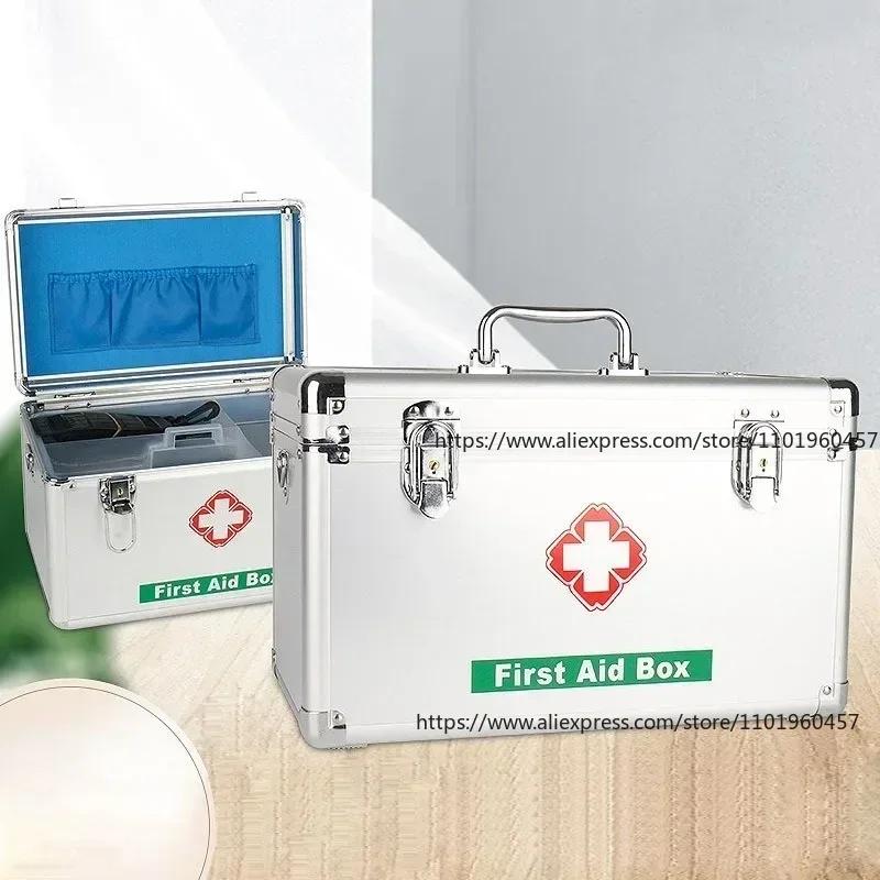 12 Inch Aluminum Alloy Portable Medicine Box Set, First Aid Kit, Outdoor Calls Case, Pill Holder, Pills Organizer, Pills Holder