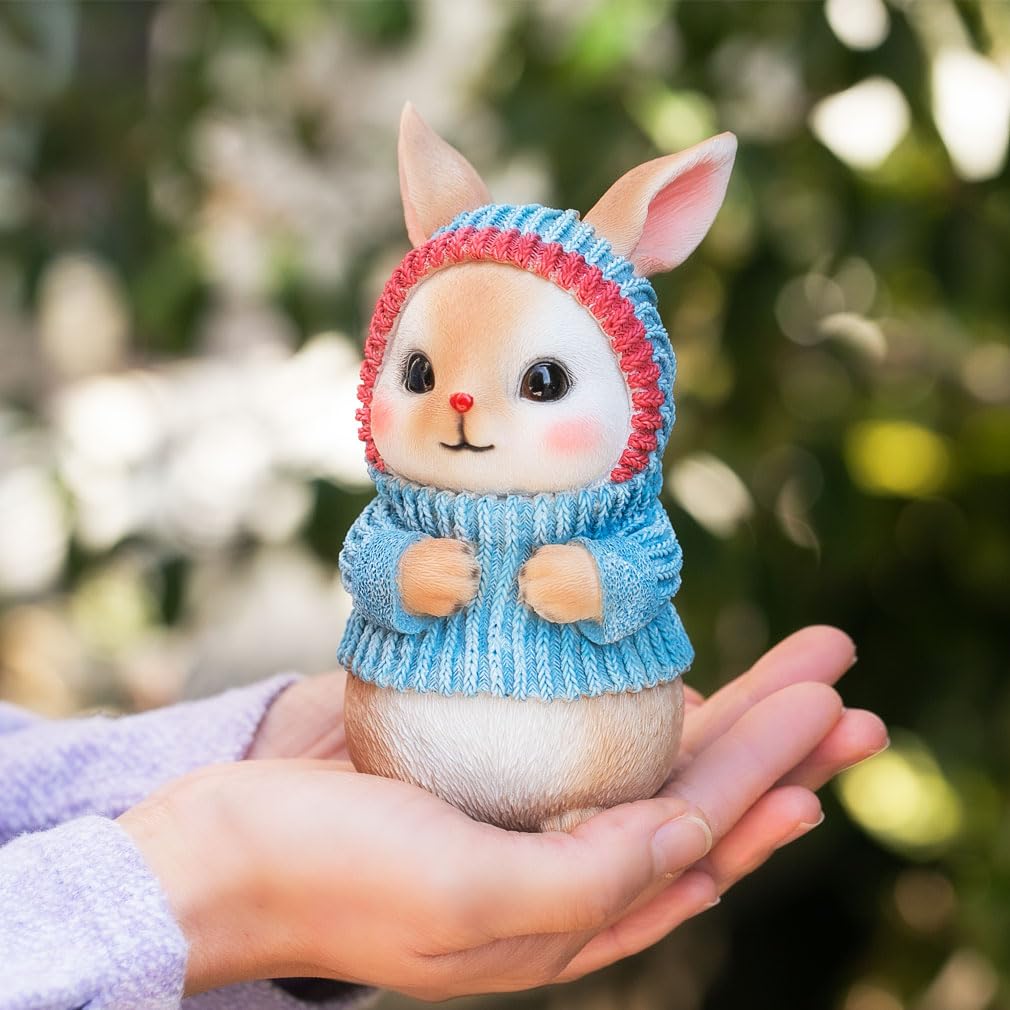 Rabbit Interior Gardening Knitted Birthday Gift for Perfect Gift cb014d [Devalier] Figurine, Decor, Ornament, Resin, Hat, Present, Women, [Authentic]