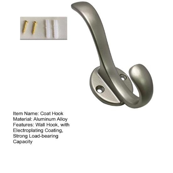 Coat Hook Corrosion-Resistant Wall Hooks Space Saving Upper And Lower Hooks for Bathroom Kitchen Bedroom