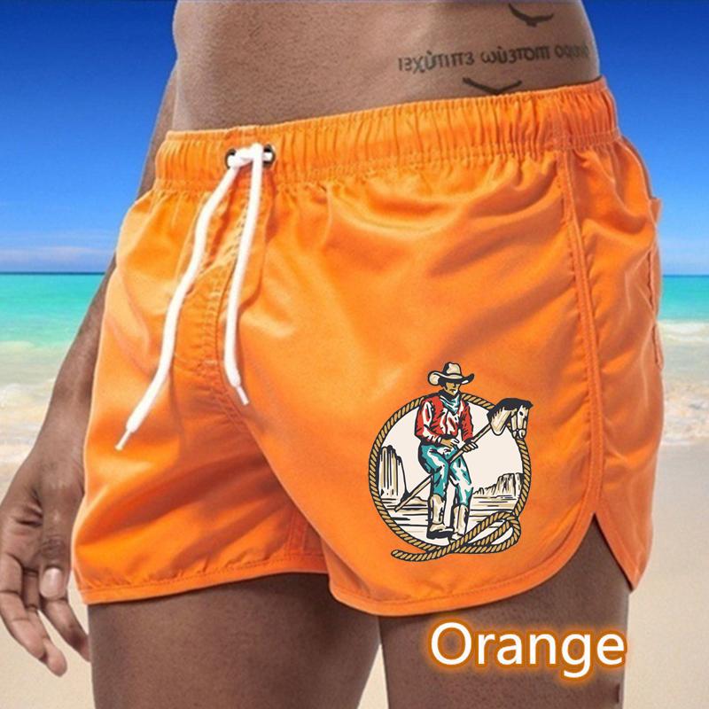 

78 Summer Men s Quick-Drying Swim Trunks Printing Sports Pants Swimwear Beach Shorts Jogging Shorts S оранжевый