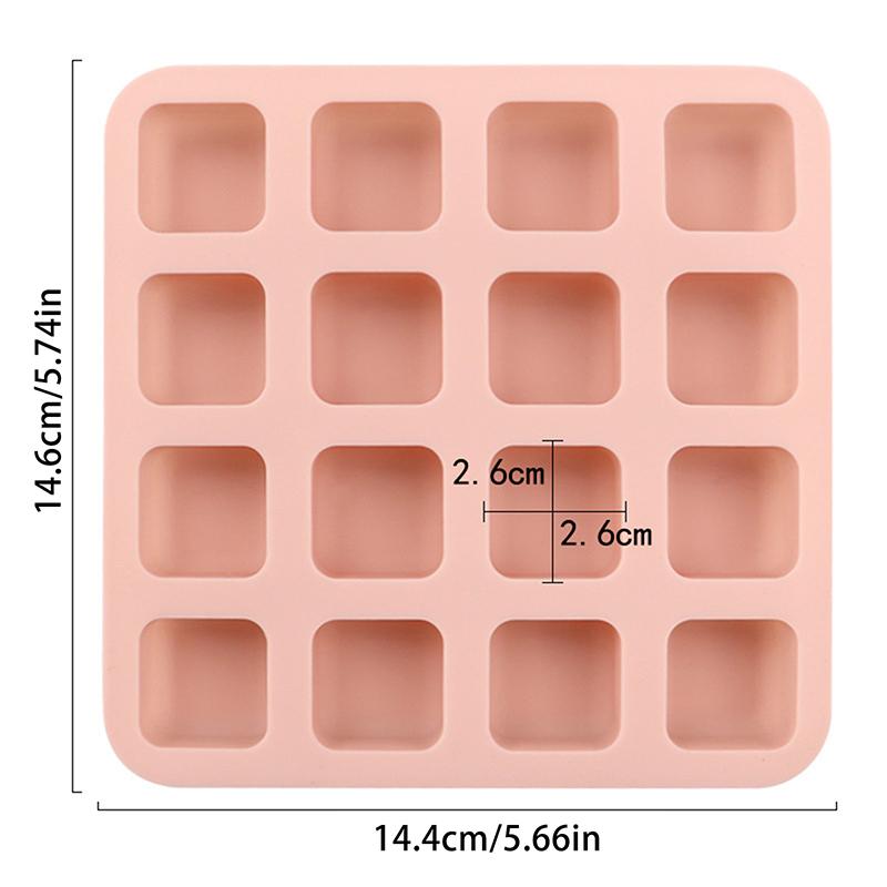 

Квадратная форма для карамельных конфет, силиконовая форма на 16 полостей, шоколадные трюфели для жирных бомб, кето-закусок, форма для кубиков льда, желейное желе, восковые тарелки 1pcs